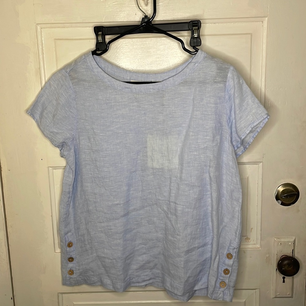 Light blue linen Cynthia Rowley top